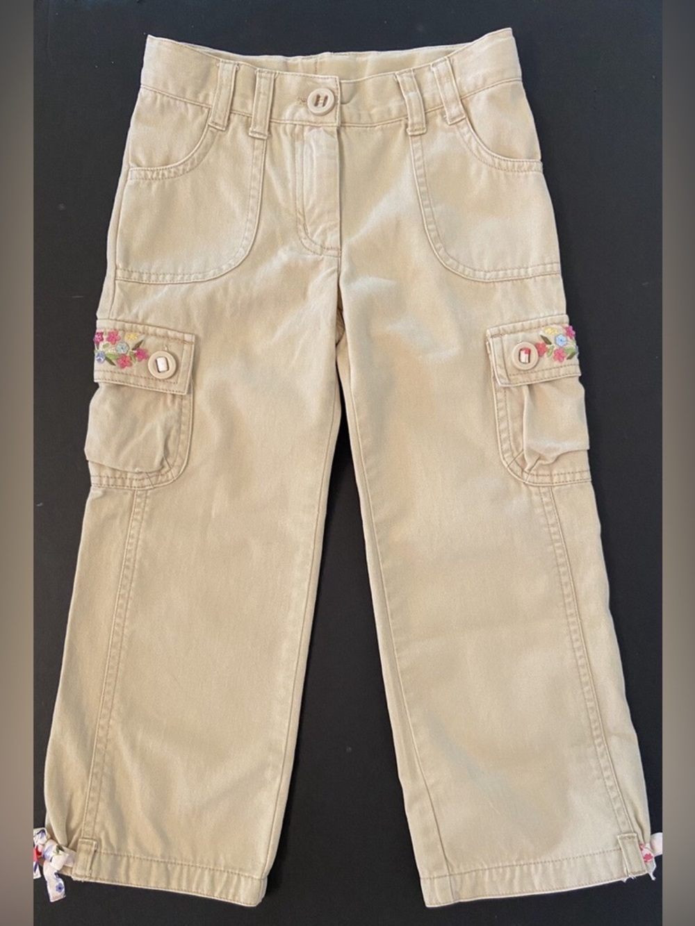 Gymboree Love Is In The Air Girls Khaki Cargo Pants 4